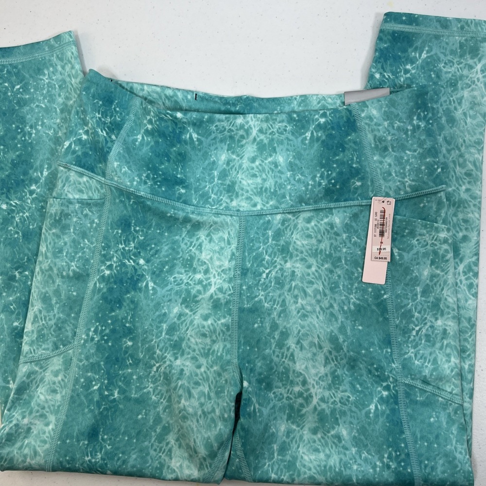 NWT Victoria's Secret On Point Flow Athleisure Fitness Leggings Teal Size 14 - Picture 2 of 16